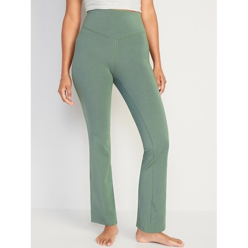 Old Navy Active PowerChill Shade Green Extra High Rise Slim Bootcut Pants L
